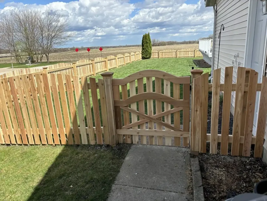cedar fence with gate